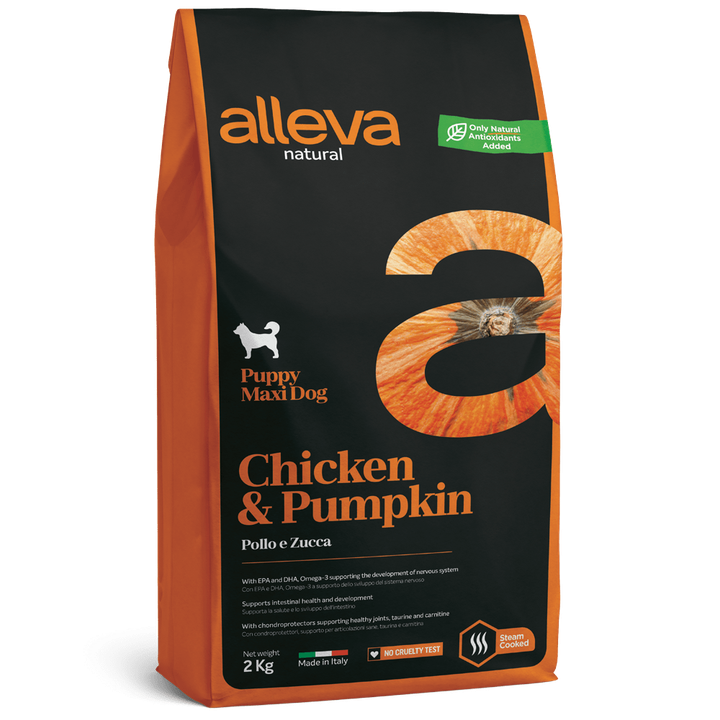 Alleva Natural Chicken & Pumpkin Puppy Maxi — пакет 2 кг