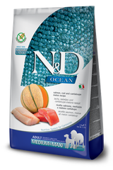 Farmina N&D Ocean Salmon, Cod & Cantalupe Melon Adult Medium & Maxi — пакет 2,5 кг