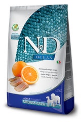 Farmina N&D Ocean Herring & Orange Adult Medium & Maxi — пакет 2,5 кг