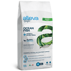 Alleva Holistic Ocean Fish + Hemp & Aloe Vera Puppy Medium — пакет 12 кг