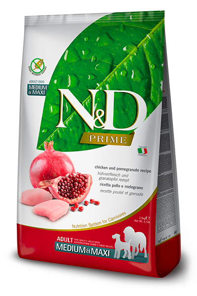 Farmina N&D Prime Chicken & Pomegranate Adult Medium & Maxi — пакет 2,5 кг