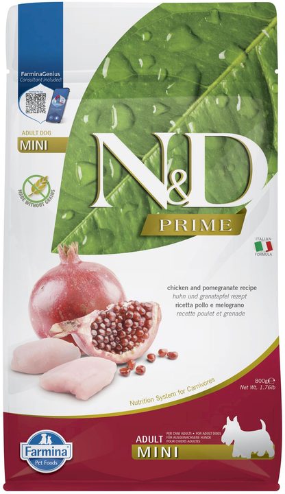 Farmina N&D Prime Chicken & Pomegranate Adult Mini — пакет 800 г