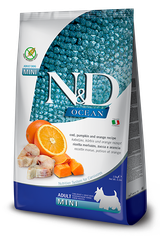 Farmina N&D Ocean Cod, Pumpkin & Orange Adult Mini — пакет 2,5 кг