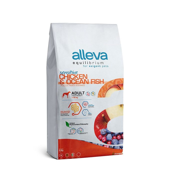 Alleva Equilibrium Sensitive Chicken & Ocean Fish Adult Mini/Medium — пакет 5 кг
