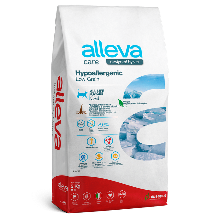 Alleva Care Hypoallergenic Low Grain Cat — пакет 5 кг