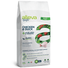 Alleva Holistic Chicken & Duck + Aloe Vera & Ginseng Puppy Medium — пакет 12 кг