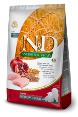 Farmina N&D Ancestral Grain Chicken & Pomegranate Puppy Medium & Maxi — пакет 2,5 кг