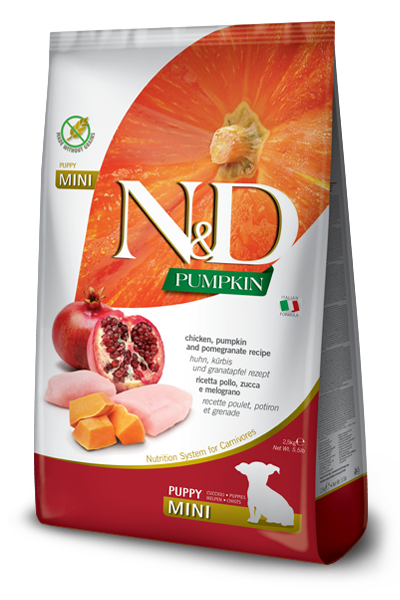 Farmina N&D Pumpkin Chicken, Pumpkin and Pomegranate Puppy Mini — пакет 2,5 кг