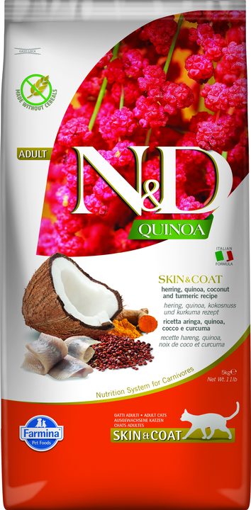 Farmina N&D Quinoa Skin & Coat Herring Adult Cat — пакет 5 кг