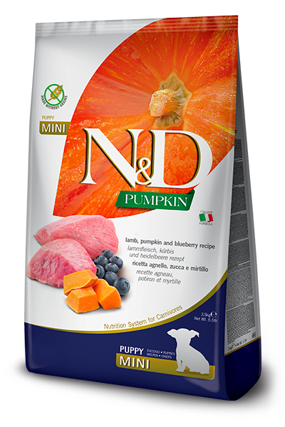 Farmina N&D Pumpkin Lamb & blueberry Puppy Mini — пакет 2,5 кг