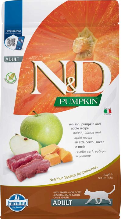 Farmina N&D Pumpkin Venison, Pumpkin and Apple Adult Cat — пакет 1,5 кг