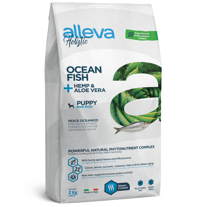 Alleva Holistic Ocean Fish + Hemp & Aloe Vera Puppy Mini — пакет 2 кг