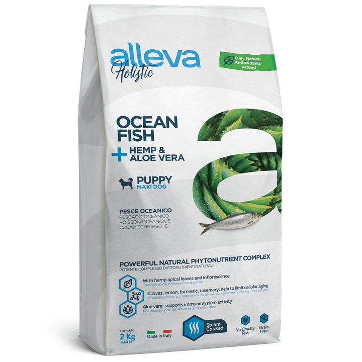 Alleva Holistic Ocean Fish + Hemp & Aloe Vera Puppy Maxi — пакет 2 кг