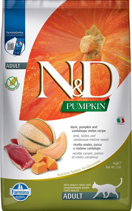 Farmina N&D Pumpkin Duck, Pumpkin and Cantaloupe Melon Adult Adult Cat — пакет 5 кг